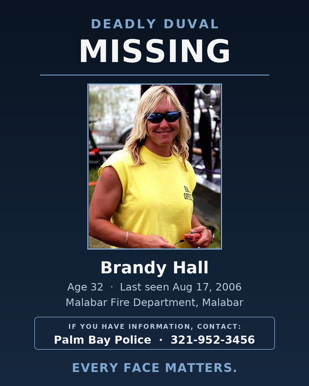Brandy Hall, 32: The Firefighter Who Left Her Station and Was Never Seen Again